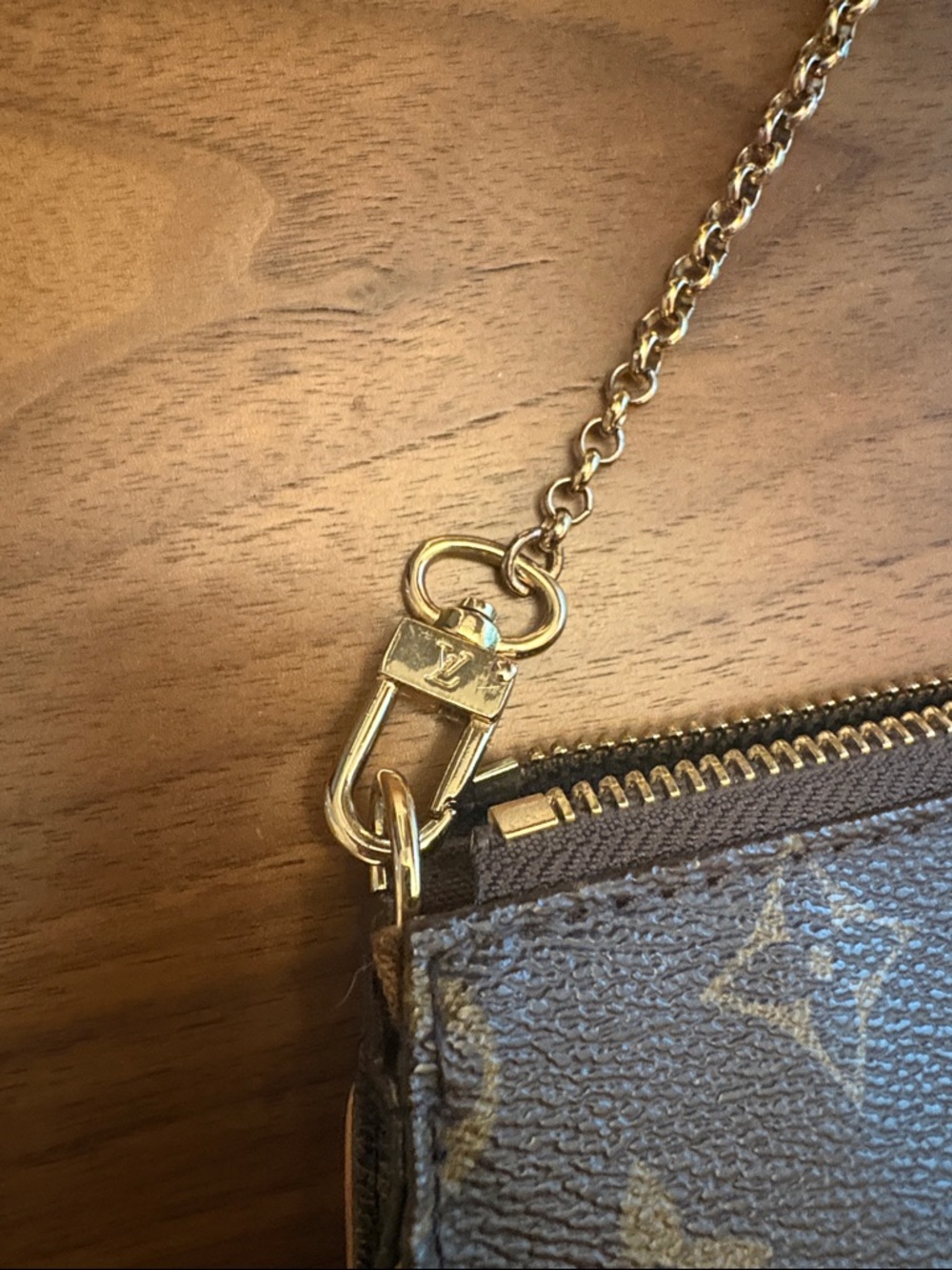 Louis Vuitton Pouchette Sophie Monogram Chain Wristlet with Gold Hardware - Picture 4 of 14